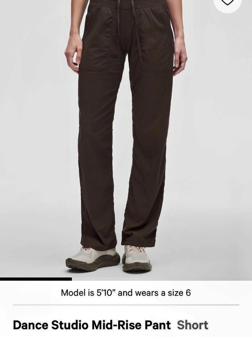 lululemon Dance Studio Mid-Rise Pant Straight Leg Pants in Brown Size 2